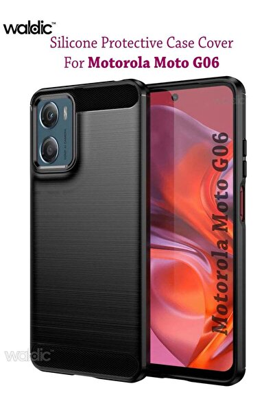 Generic غطاء حماية خلفي من السيليكون الممتاز لهاتف موتورولا موتو جي 06 - أسود