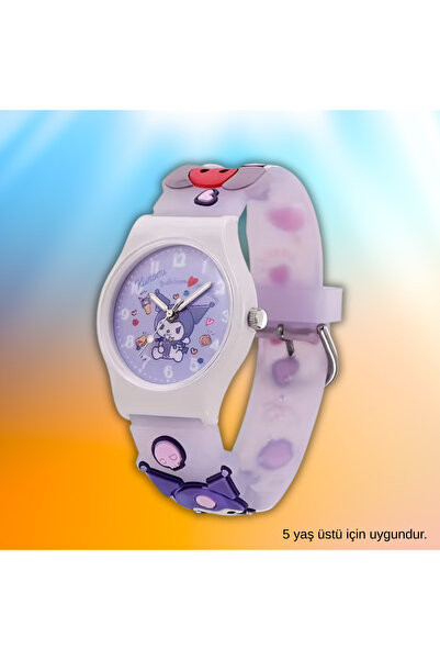 darko Kuromi Saat Çocuk Hediyelik Set Kız Çocuk Kuromili Kol Saati Mor Çocuk ...