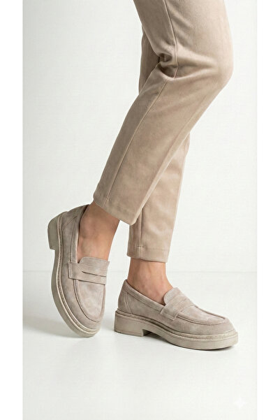 Noliva Women's Black Suede Loafer Casual Flat Sole Masculine Shoes