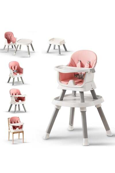 BAYBEE 6-in-1 Baby High chair with 2 height Adjustable, 5-point belt, tray, s...
