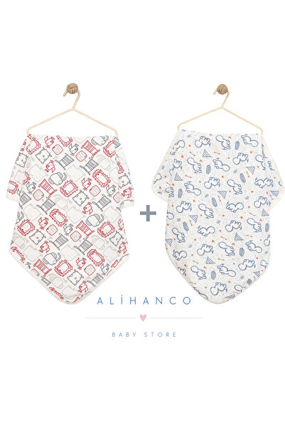 Alihan 100% Cotton 2-Pack Baby Blanket 90 X 90 cm