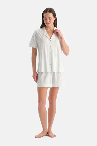 Dagi SET CĂMAȘĂ ȘI PANTALONI SCURȚI DIN BUMBAC MODAL CU DUNGĂ