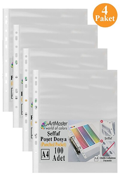 Artmaster Torba za dokumenta 100 komada A-4 providna folija 4 paketa uredska ...