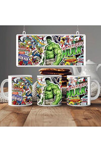 Beramussa 1 Mug with Hulk Figure – Comic Book Collage Design Hulk Cup – Gift ...