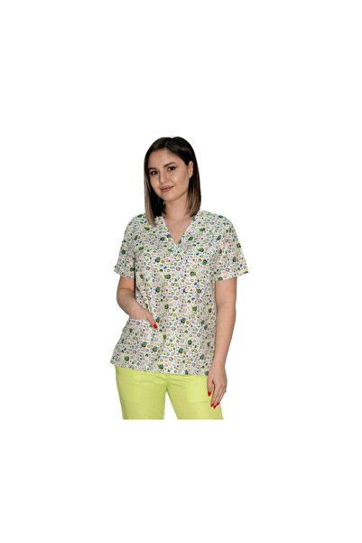 LifeStyle Medical Women's medical blouse with Printed , tercot, L