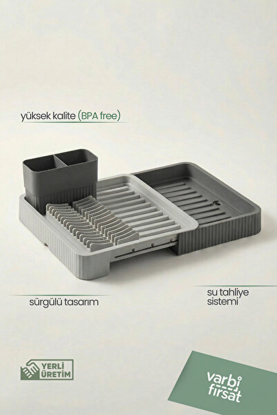 Varbifırsat Açılır Kapanır Sürgülü Tabaklık Bulaşıklık Bulaşık Sepeti Bulaşık...