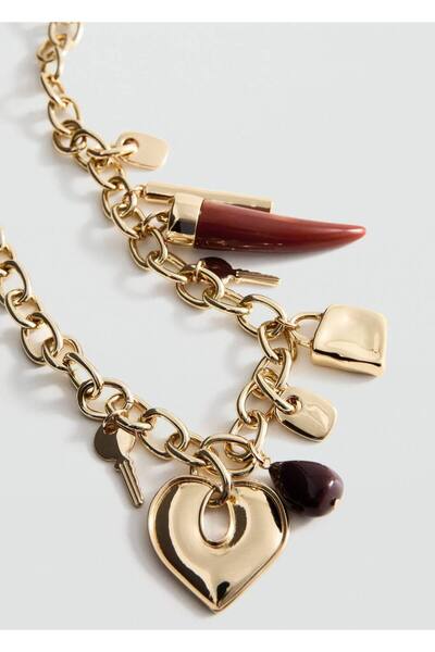 MANGO Woman Uçlu zincir kolye