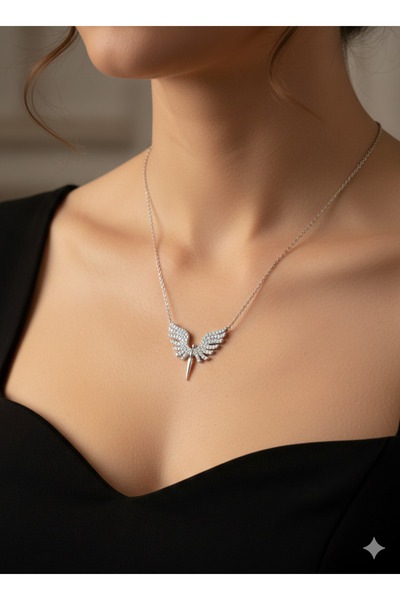 Argento Mikail Meleği Figürlü Kolye 925 Ayar Gümüş