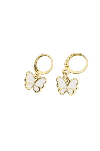 OEM Elegant Earrings with Round Butterfly Pendant, Gold