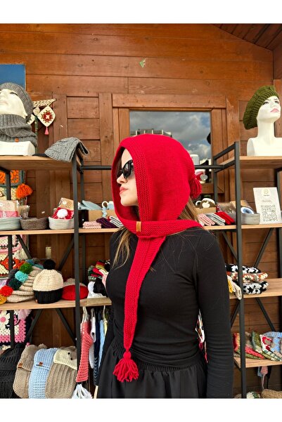 pun dore El Örgüsü Üçgen Kapşon Bere & Şal | Bağlamalı Çok Amaçlı Tasarım | S...