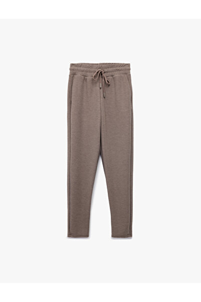 Koton Pajama Bottoms with Pocket Detail and Textured Tie-Waist