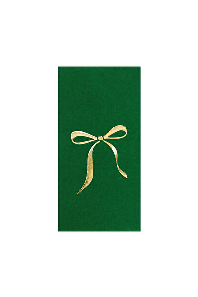 Story مناديل ورقية خضراء اللون مقاس 33×33 سم مع نمط شريط ذهبي اللون مكونة من ...