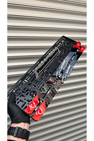 YUZDEYUZOTO 2Adet K.ATATÜRK İmzalı Bayraklı Model Premium Pleksi Plakalık ‘KO...
