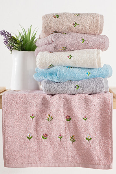 Bersay طقم مناشف مطبخ ويد مطرزة من لونا، 6 قطع، 30×50 سم، 100% قطن بامبو - ام...