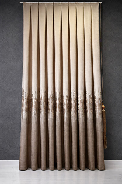 cemrela desing Panel Background Curtain Cappuccino (single Wing)