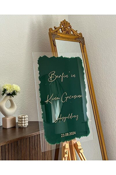 Atolye219 Karşılama Panosu / Düğün & Kına & Nişan (Şövale fiyata dahil değildir)