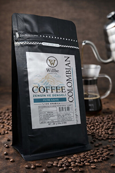 WİLLBE COFFEE WİLLBE COLOMBIAN FİLTRE KAHVE ÖĞÜTÜLMÜŞ KOLONBİAN 250g