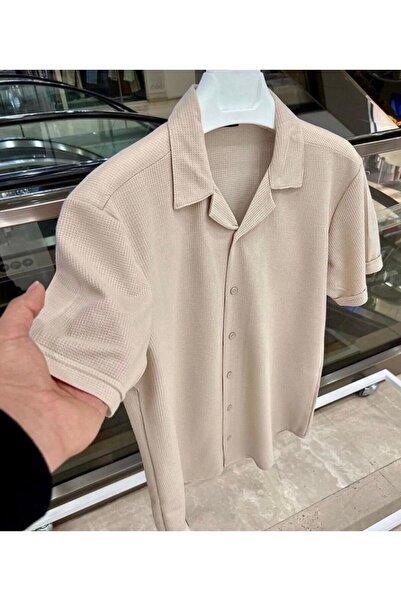 DeFacto pamuklu yazlık erkek gömlek kısa kollu slim fit tarz premium kalite d...