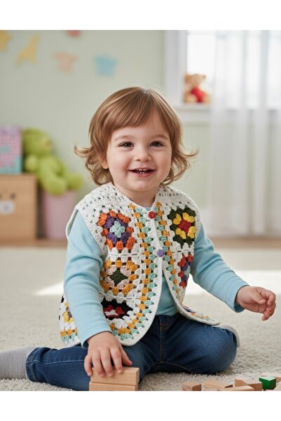 Boho Piccolo White Baby and Child Vest Special Series 6 Months-2 Years