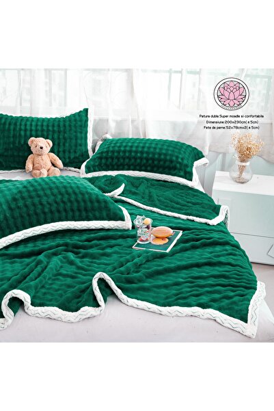 trendyhome Pătură Dublă Premium Super Moale 200x230 cm – Set cu Fețe de Pernă...