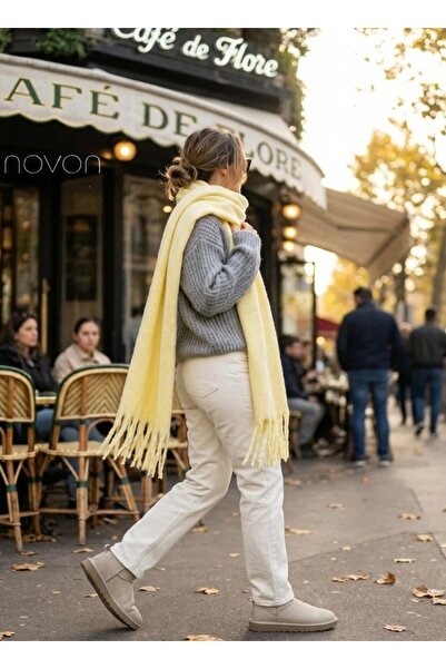 MEKİK BUTİK Eșarfă-șal galbenă cu textura moale