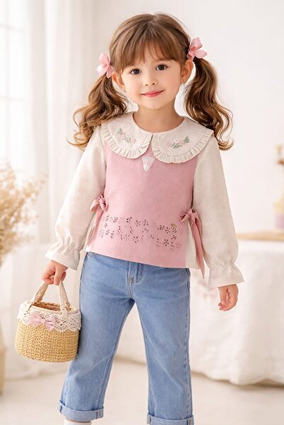 Kids KETEN GÖMLEKLİ KOT PANTOLONLU ÜÇLÜ TAKIM