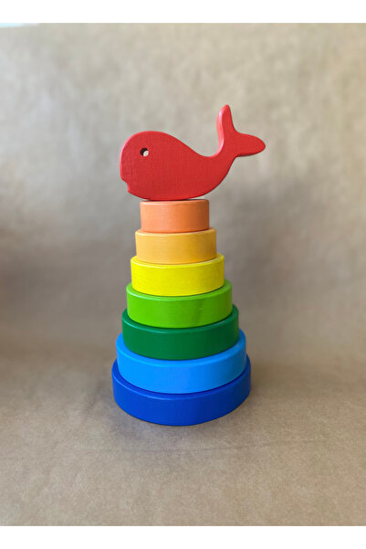 tiny wood Wooden Fish Ring Threading Tower – Montessori Educational Toy