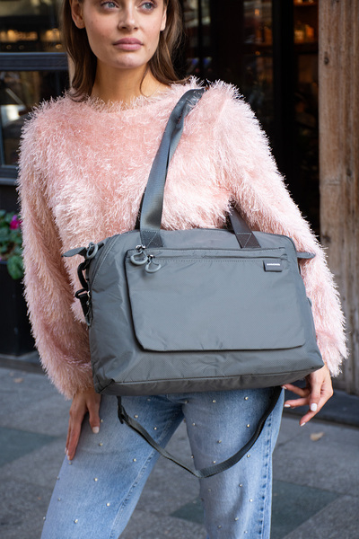 Sanmorris 6019 Expandable Side Zipper Parachute Fabric Adjustable Shoulder Bag