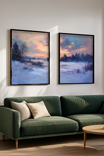 STARYUNA Set de pictură cu efect de pictură în ulei, cu cadru din lemn negru,...