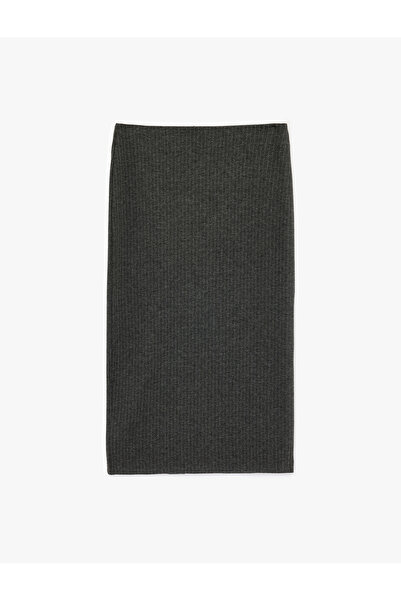 Koton Slim Fit Glitter Midi Pencil Skirt with Slit Detail