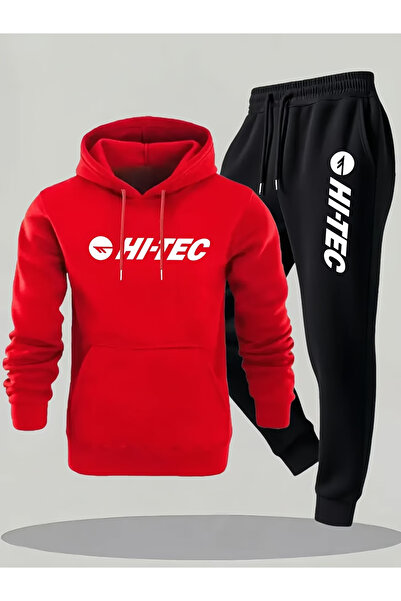 ibibik moda Men's hitec printed Hooded tracksuit set - Hooded sweatshirt top ...