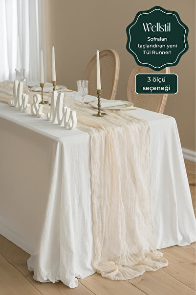 Wellstil Nuvé |   Black Tulle Runner 90X200Cm