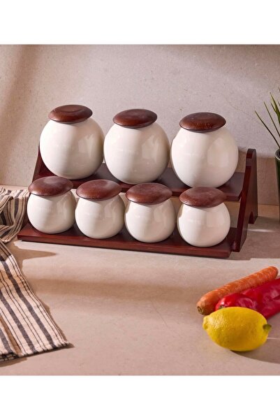 Home Çırağan Roco Porselen 7'li Akasya Stanatlı Baharat Takımı