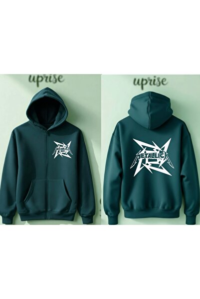 Vordevia Metallica Printed 3-Zip Cardigan Sh Fleece-Lined Oversize