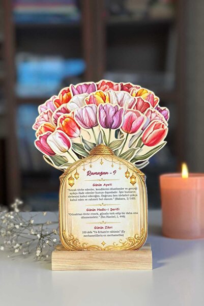 Sticker Ekspres Ramazan Takvimi Lale Temalı Çiçekli - 30 Günlük Ramazan Masa ...