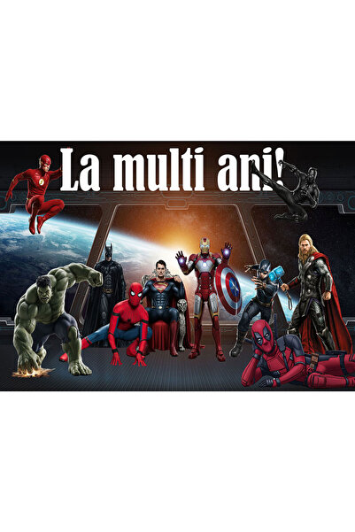 VIODESIGN Fototapet aniversar, autoadeziv, Supereroi , multicolor, 80x120 cm ...