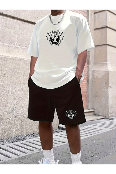 PENTHİLUS Men's Two-Piece Shorts Set - T-Shirt Shorts Set