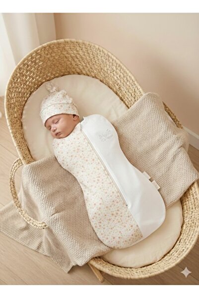 Babydola Baby Girl Swaddle, Combed Cotton, 100% Cotton, 2 Pieces with Hat