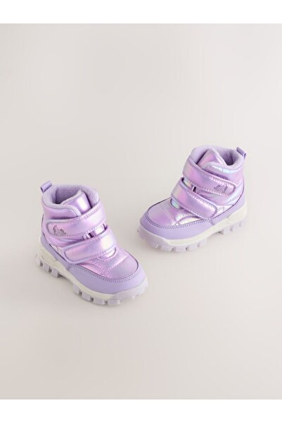 Next Baby Lilac Purple Waterproof Velcro Quilted Snow Boots
