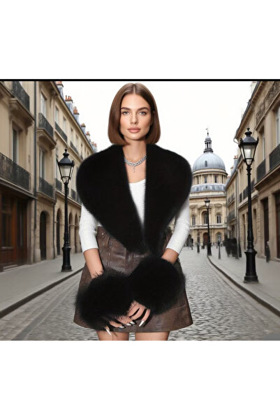 laviyonsa Guler de blană și manșetă de blană