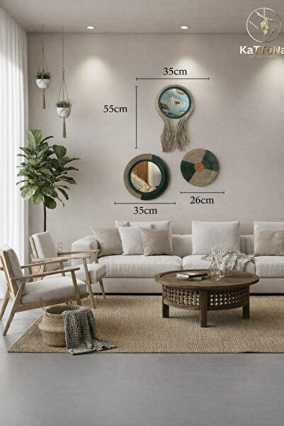 kattuna Wall Art Bohem Afrikan Jüt Duvar Dekorasyon Ürünü 3’lü Set