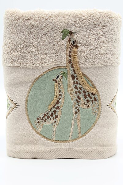 EHAVLU Nakışlı Zürafa Figürlü %100 Pamuk 50x90 Yüz Havlusu
