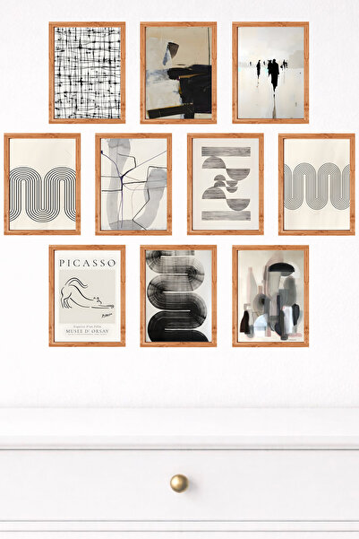 UNT 10-Piece Modern Wall Painting Set with Frame Look – 15X20 cm Mdf Uv Printing