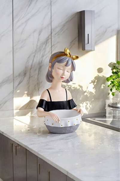 Harmoni Art Home Decor Dekoratif Sepetli Kız Biblo