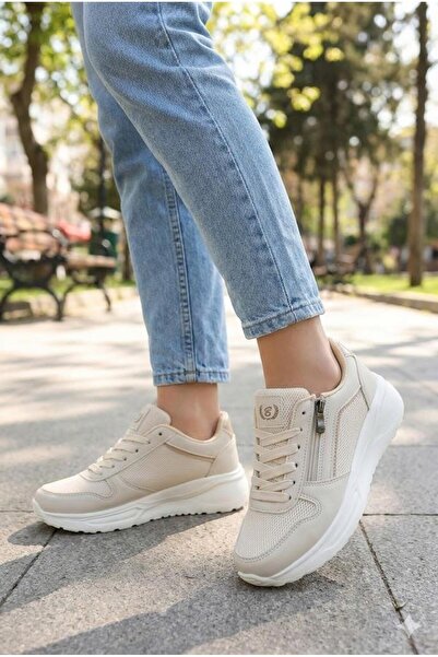 fort 0605 Sea Comfortable Zippered Lace-Up Thick Sole Women's Sports Shoes