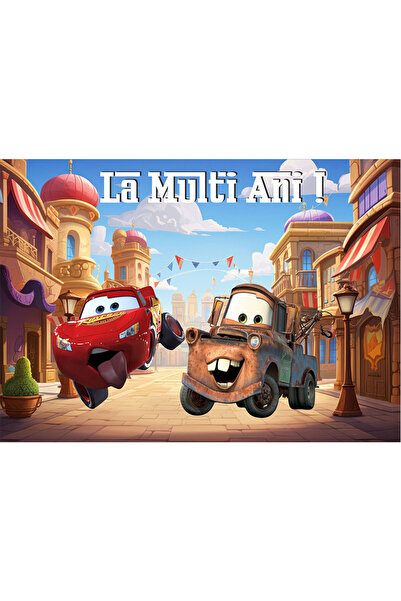 VIODESIGN Birthday photo wallpaper, self-adhesive, Cars, multicolor, 80x120 c...