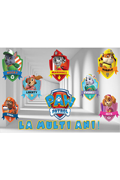 VIODESIGN Birthday photo wallpaper, self-adhesive, Paw Patrol, multicolor, 80...