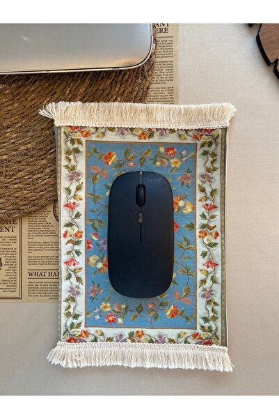 DUTTDİKİM Fabric Mouse Pad – Tasseled Tabletop Mouse Pad, Patterned Handmade