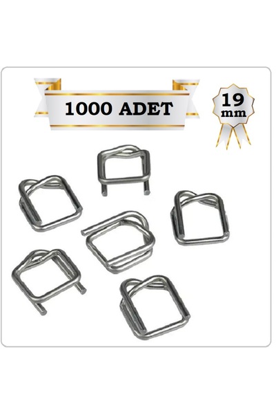 Noname GALVANİZ POLYESTER KOMPOZİT LİFLİ ÇEMBER BUKLE TEL TOKA (19 mm) (1000 ...