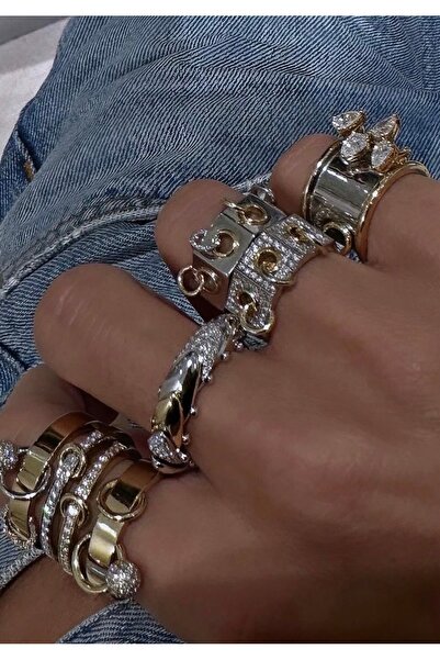 Finery by Nerrs Halka Detaylı Serçe Parmak Yüzüğü (S-M Uyumlu)